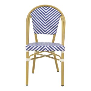 289 000013 3 3 Chair Uarmin pakoworld stack natural aluminum-blue and white textilene 46x57x85cmOutdoor furniture > Garden chair