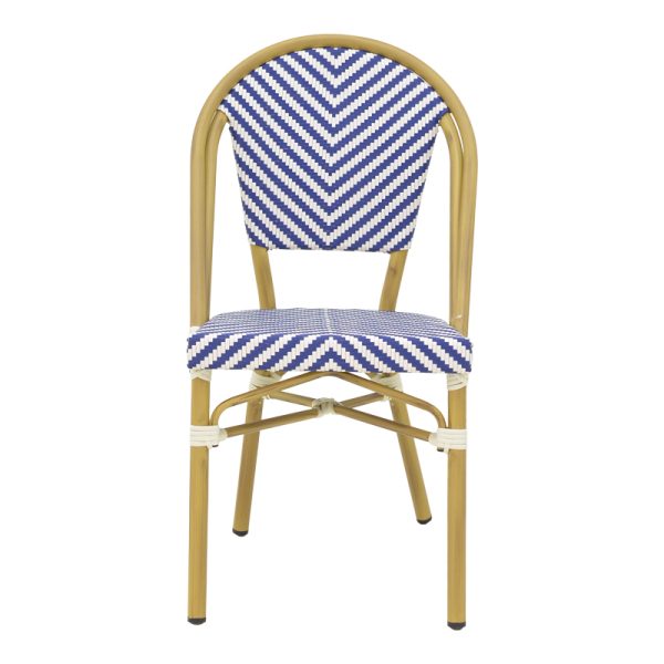 289 000013 3 3 Chair Uarmin pakoworld stack natural aluminum-blue and white textilene 46x57x85cmOutdoor furniture > Garden chair