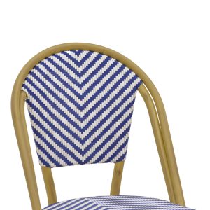 289 000013 4 3 Chair Uarmin pakoworld stack natural aluminum-blue and white textilene 46x57x85cmOutdoor furniture > Garden chair
