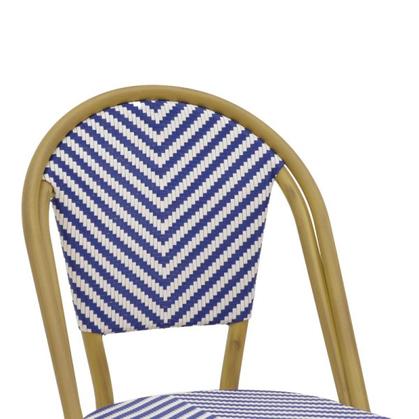 289 000013 4 3 Chair Uarmin pakoworld stack natural aluminum-blue and white textilene 46x57x85cmOutdoor furniture > Garden chair