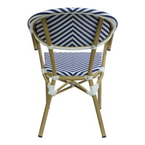 289 000015 3 2 Armchair Isaia pakoworld stack natural aluminum-blue and white textilene 57x57x83cmOutdoor furniture > Garden armchairs
