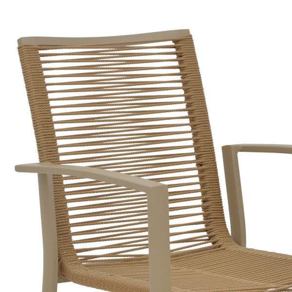 289 000016 4 7 Jonian pakoworld stackable champagne aluminum-textilene armchair in natural shade 57x63x83cmOutdoor furniture > Garden armchairs
