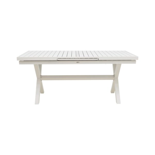 289 000020 2 2 Expanding table Dagyn pakoworld white aluminum 180-240x90x76cmOutdoor furniture > Garden dining sets