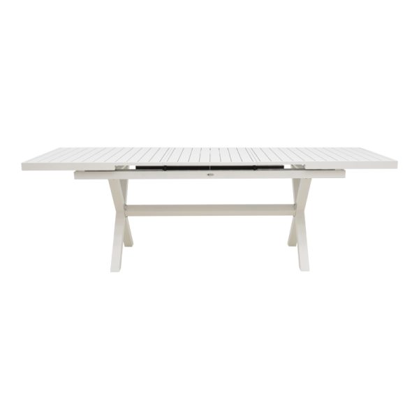 289 000020 3 2 Expanding table Dagyn pakoworld white aluminum 180-240x90x76cmOutdoor furniture > Garden dining sets