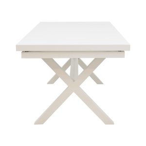289 000020 4 2 Expanding table Dagyn pakoworld white aluminum 180-240x90x76cmOutdoor furniture > Garden dining sets