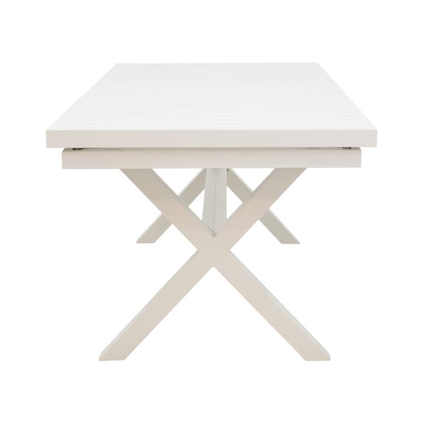 289 000020 4 2 Expanding table Dagyn pakoworld white aluminum 180-240x90x76cmOutdoor furniture > Garden dining sets