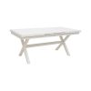 289 000020 5 Dining table Nares-Clutch B set of 7 pakoworld white aluminum and plywood in a natural shade 180x90x72.5cmOutdoor furniture > Garden food table