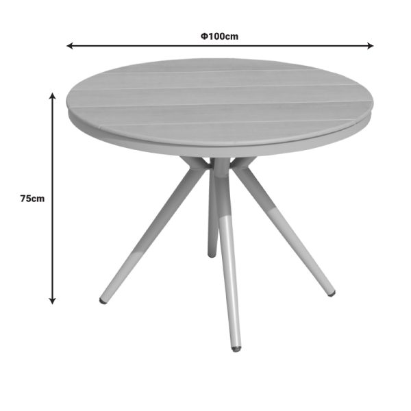 289 000022 3 2 Hilly pakoworld plywood and aluminum table in champagne color D100x75cmOutdoor furniture > Garden dining sets