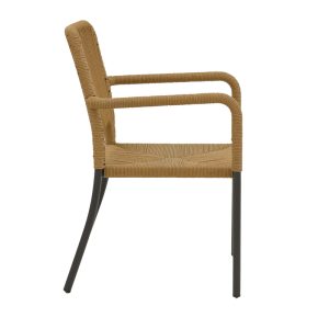 291 000001 2 3 Aluminum armchair Norture pakoworld stackable anthracite frame-natural rattan 57x61x85cmOutdoor furniture > Garden armchairs