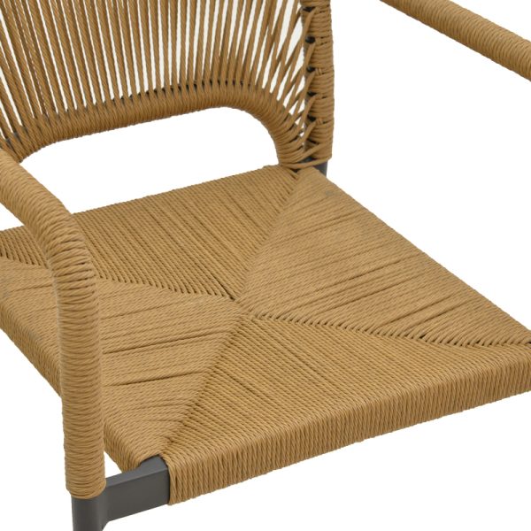 291 000001 4 3 Aluminum armchair Norture pakoworld stackable anthracite frame-natural rattan 57x61x85cmOutdoor furniture > Garden armchairs