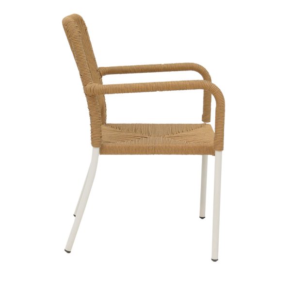 291 000002 2 2 Norture pakoworld stackable aluminum armchair white frame-natural rattan 57x61x85cmHOT DEALS