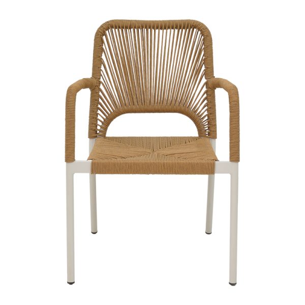 291 000002 3 2 Norture pakoworld stackable aluminum armchair white frame-natural rattan 57x61x85cmHOT DEALS