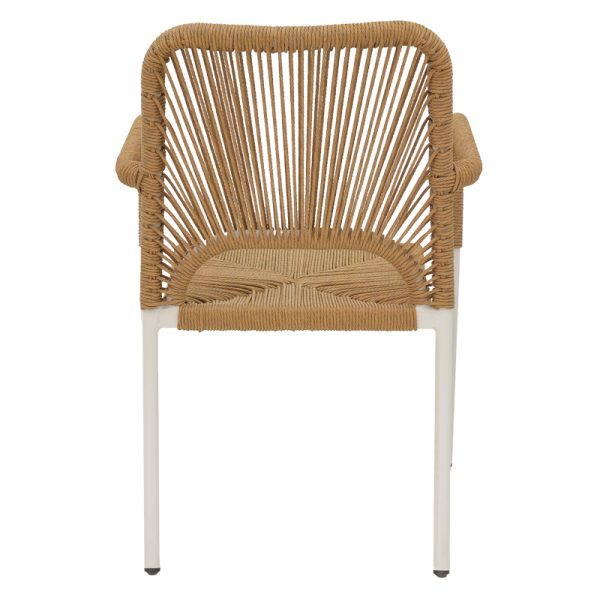 291 000002 4 2 Norture pakoworld stackable aluminum armchair white frame-natural rattan 57x61x85cmHOT DEALS
