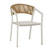 291 000005 5 Αrmchair Isaia pakoworld natural aluminum-textilene grey 57x57x83cmOutdoor furniture > Garden armchairs