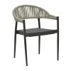 291 000007 8 Αrmchair Isaia pakoworld natural aluminum-textilene grey 57x57x83cmOutdoor furniture > Garden armchairs