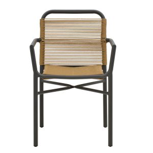 291 000011 3 3 Aluminum armchair Clutch pakoworld stackable anthracite frame-natural rattan 55x56x80cmEASTER OFFERS