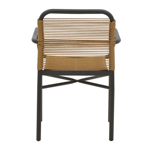 291 000011 4 3 Aluminum armchair Clutch pakoworld stackable anthracite frame-natural rattan 55x56x80cmEASTER OFFERS