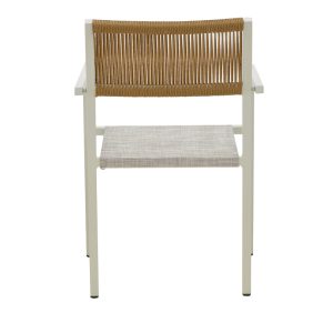 291 000017 4 4 Aluminum armchair Savor pakoworld stackable white frame-textilene natural rattan 55x58x83cmHOT DEALS