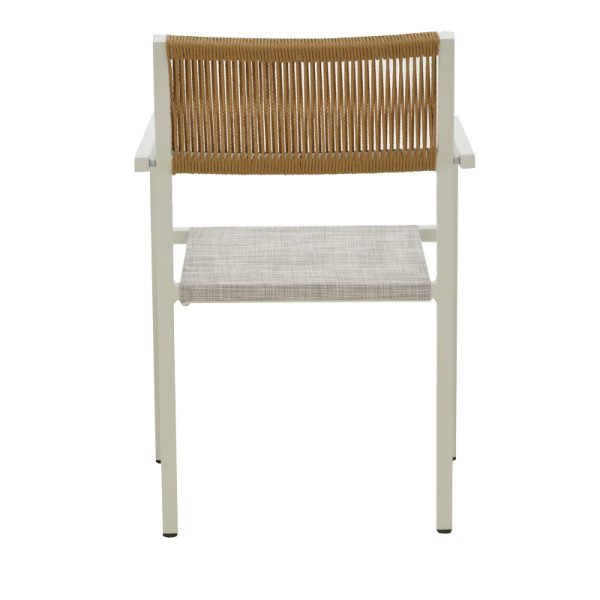 291 000017 4 4 Aluminum armchair Savor pakoworld stackable white frame-textilene natural rattan 55x58x83cmHOT DEALS