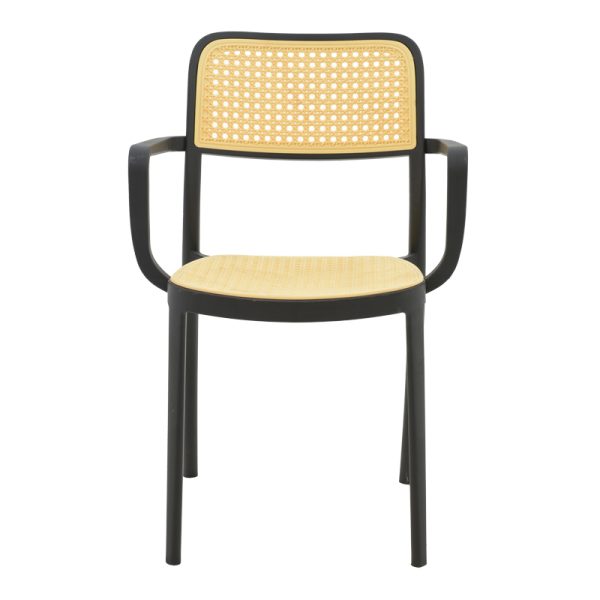 292 000004 3 2 Armchair Westley pakoworld pp natural-black 58x47x81cmOutdoor furniture > Garden armchairs