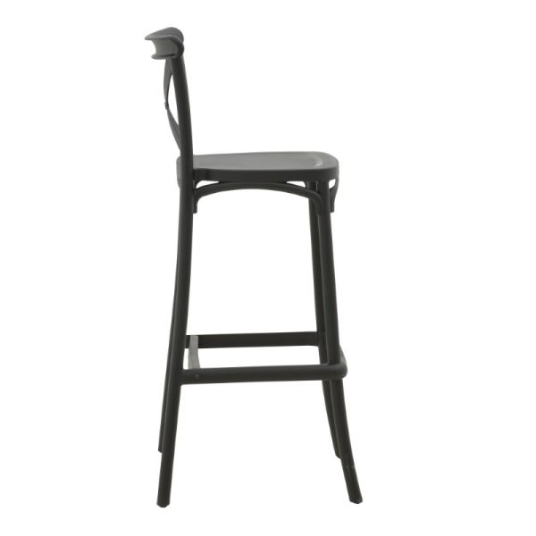 292 000011 2 3 Bar stool Crossie pakoworld pp black 44x44x113cmOutdoor furniture > Stools bar