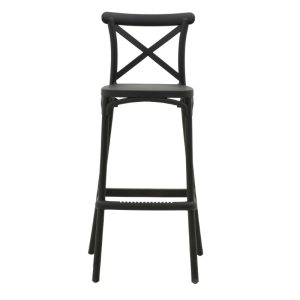 292 000011 3 3 Bar stool Crossie pakoworld pp black 44x44x113cmOutdoor furniture > Stools bar