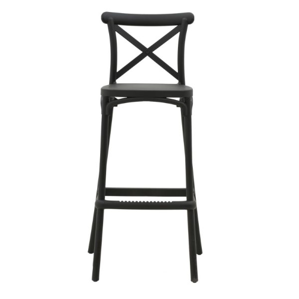 292 000011 3 3 Bar stool Crossie pakoworld pp black 44x44x113cmOutdoor furniture > Stools bar