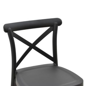 292 000011 4 3 Bar stool Crossie pakoworld pp black 44x44x113cmOutdoor furniture > Stools bar