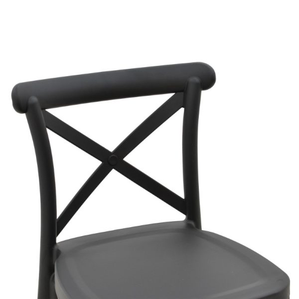 292 000011 4 3 Bar stool Crossie pakoworld pp black 44x44x113cmOutdoor furniture > Stools bar