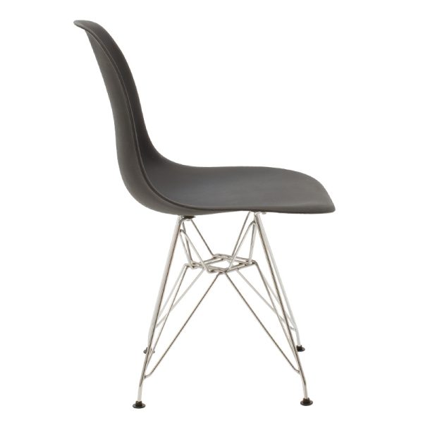 292 000012 2 4 Chair Adelle pakoworld PP black-inox leg 46x55x81cmIndoor furniture > Chairs
