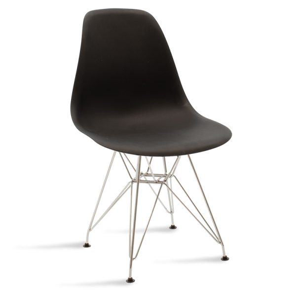 292 000012 7 Chair Adelle pakoworld PP black-inox leg 46x55x81cmIndoor furniture > Chairs
