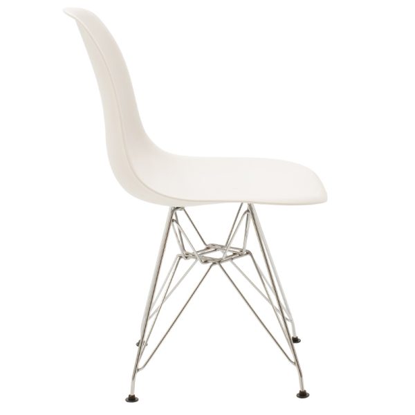 292 000013 2 4 Chair Adelle pakoworld PP white-inox leg 46x55x81cmIndoor furniture > Chairs