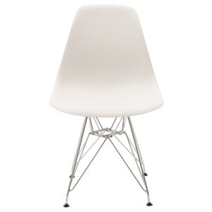 292 000013 3 4 Chair Adelle pakoworld PP white-inox leg 46x55x81cmIndoor furniture > Chairs