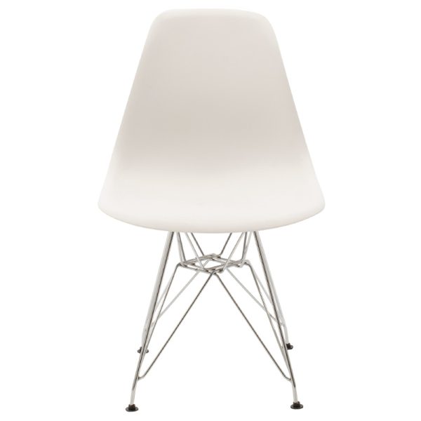 292 000013 3 4 Chair Adelle pakoworld PP white-inox leg 46x55x81cmIndoor furniture > Chairs