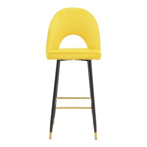 292 000038 3 3 Bar stool Casenio pakoworld velvet yellow-black-gold metal base 48x50x117cmIndoor furniture > Bar stools