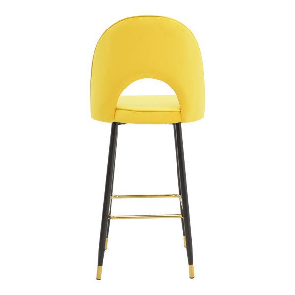 292 000038 4 3 Bar stool Casenio pakoworld velvet yellow-black-gold metal base 48x50x117cmIndoor furniture > Bar stools