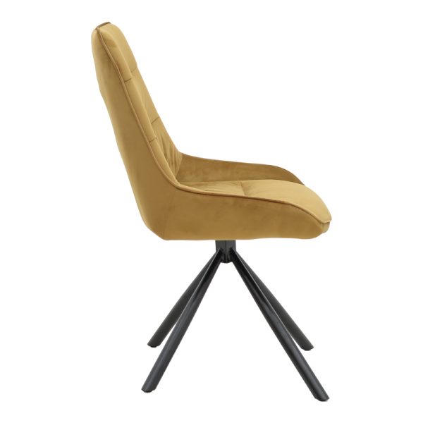 292 000051 2 2 Chair Wori pakoworld brown velvet-metal black leg 48x56x82cmIndoor furniture > Chairs