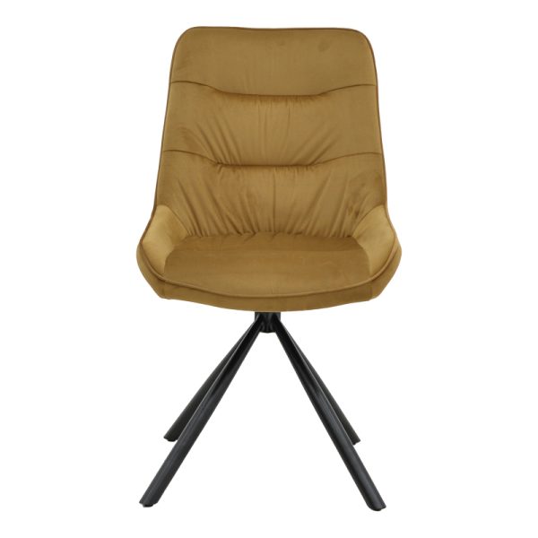 292 000051 3 2 Chair Wori pakoworld brown velvet-metal black leg 48x56x82cmIndoor furniture > Chairs