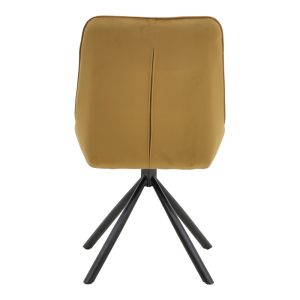 292 000051 4 2 Chair Wori pakoworld brown velvet-metal black leg 48x56x82cmIndoor furniture > Chairs