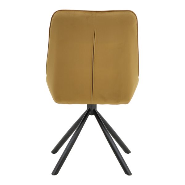 292 000051 4 2 Chair Wori pakoworld brown velvet-metal black leg 48x56x82cmIndoor furniture > Chairs