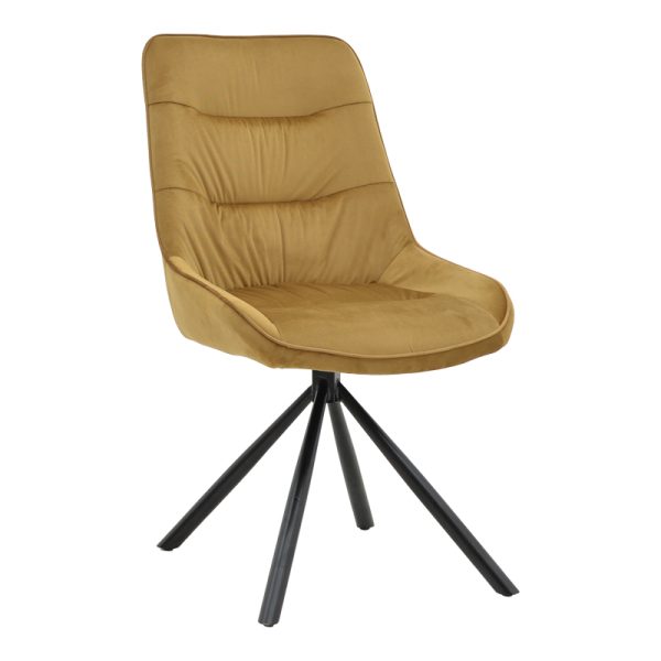 292 000051 5 Chair Wori pakoworld brown velvet-metal black leg 48x56x82cmIndoor furniture > Chairs