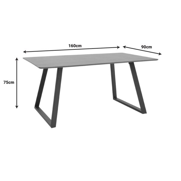 292 000070 4 4 Table Winor pakoworld walnut mdf-black metal legs 160x90x75cmHOT DEALS