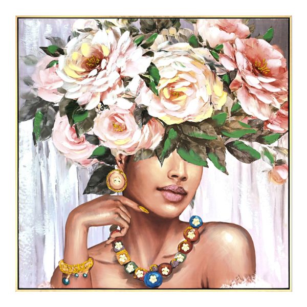 296 000006 7 Canvas wall art Flowergirl Inart 82x4,5x82cmDecoration > Paintings