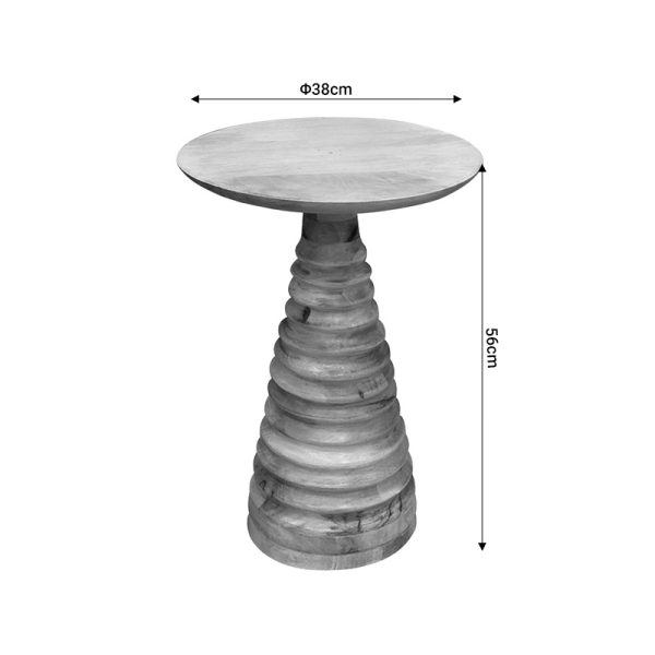 297 000007 3 2 Side table Souler Inart natural solid mango wood D38x56cmBOHO CHIC > Coffee Tables