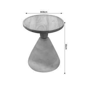 297 000009 3 4 Side table Spello Inart solid mango wood in white wash color D38x46cmBOHO CHIC > Coffee Tables