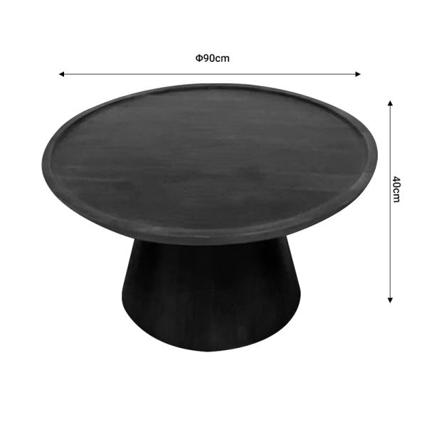297 000012 3 5 Aliki Inart coffee table walnut solid mango wood D90x40cmBOHO CHIC > Coffee Tables