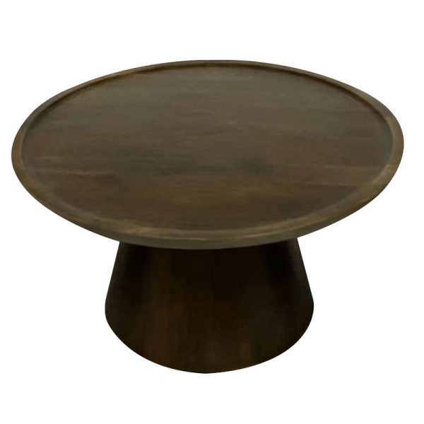 297 000012 7 Aliki Inart coffee table walnut solid mango wood D90x40cmBOHO CHIC > Coffee Tables