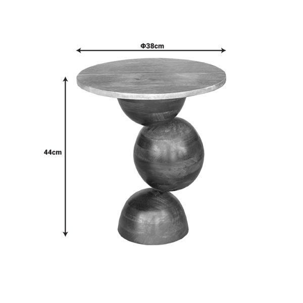 297 000015 3 5 Side table Sedra Inart solid mango wood in brown color D38x44cmBOHO CHIC > Coffee Tables