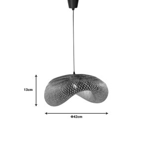299 000003 2 7 Ceiling light Lighty Inart E27 natural bamboo D42χ13cmBOHO CHIC > Luminaries
