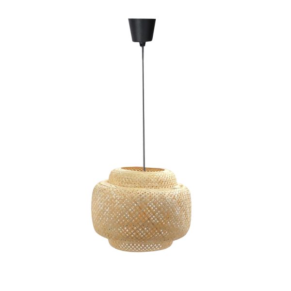 299 000004 2 Ceiling light Forsy Inart E27 natural bamboo D42χ37cmBOHO CHIC > Luminaries